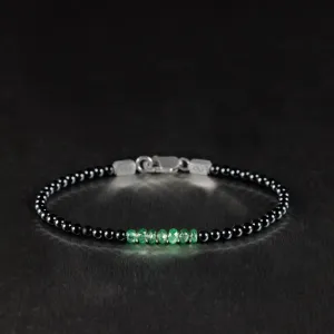 Tsavorite Garnet - Black Tourmaline Bracelet I (3-4mm)