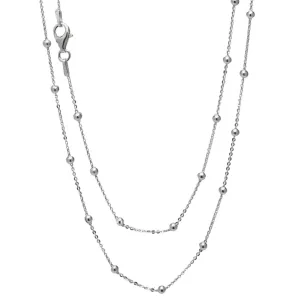 Women's 925 Sterling Silver Small Ball Beaded Stacking Chain Necklace Minimalist Chain